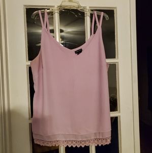 Pink Lace Trim Tank